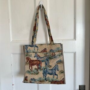 Vintage horse tapestry bag by Jade